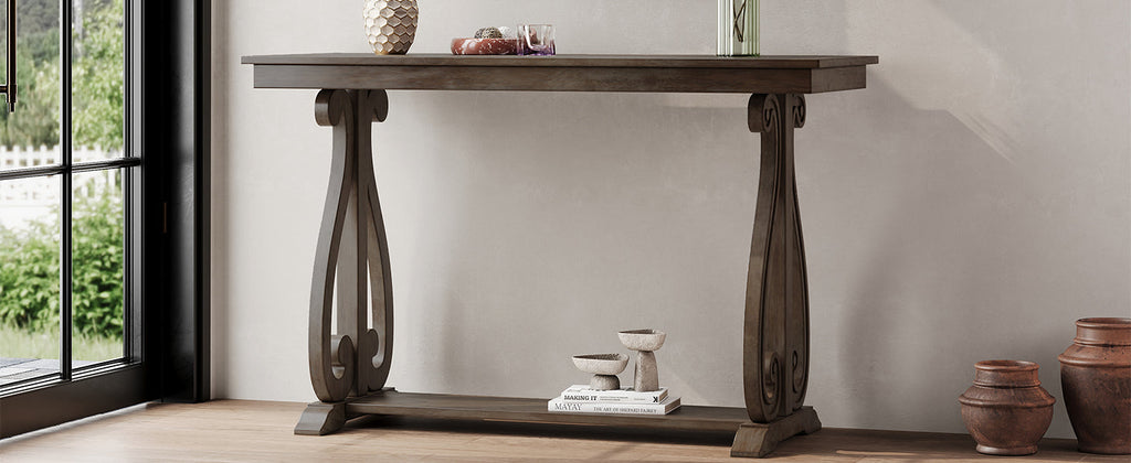 48" Rustic Farmhouse Console Table (Walnut)