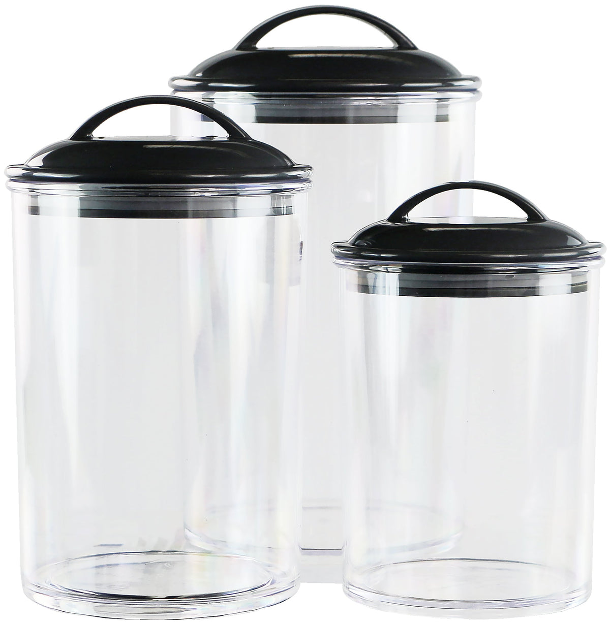 Acrylic Kitchen Canister Set of 3 (Black)