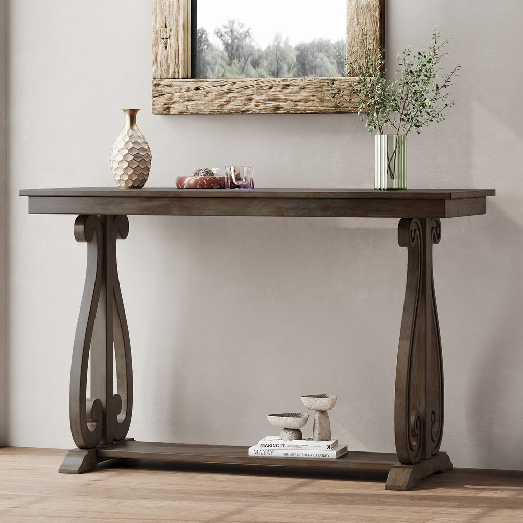 48" Rustic Farmhouse Console Table (Walnut)