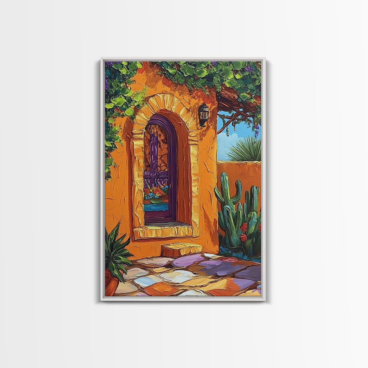 Spanish Doorway Framed Canvas Print