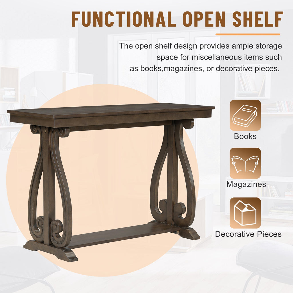 48" Rustic Farmhouse Console Table (Walnut)