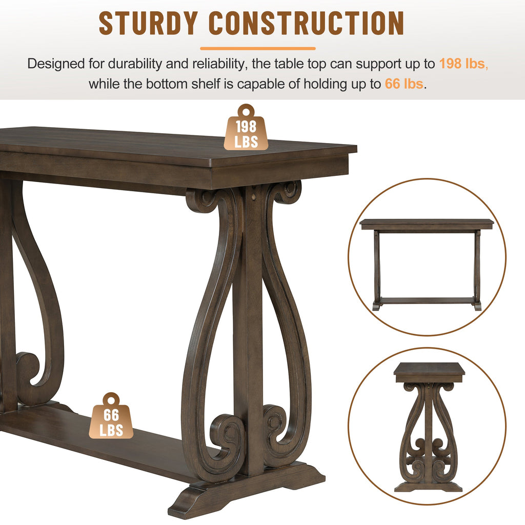 48" Rustic Farmhouse Console Table (Walnut)