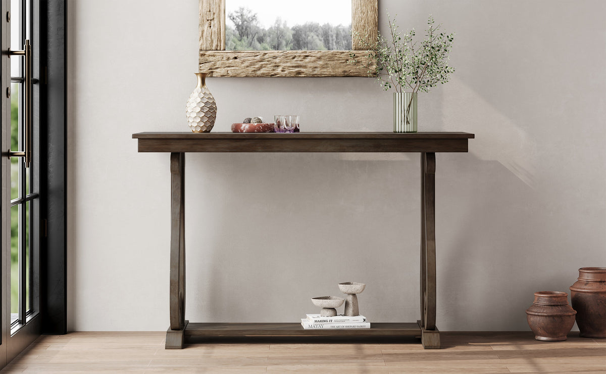 48" Rustic Farmhouse Console Table (Walnut)