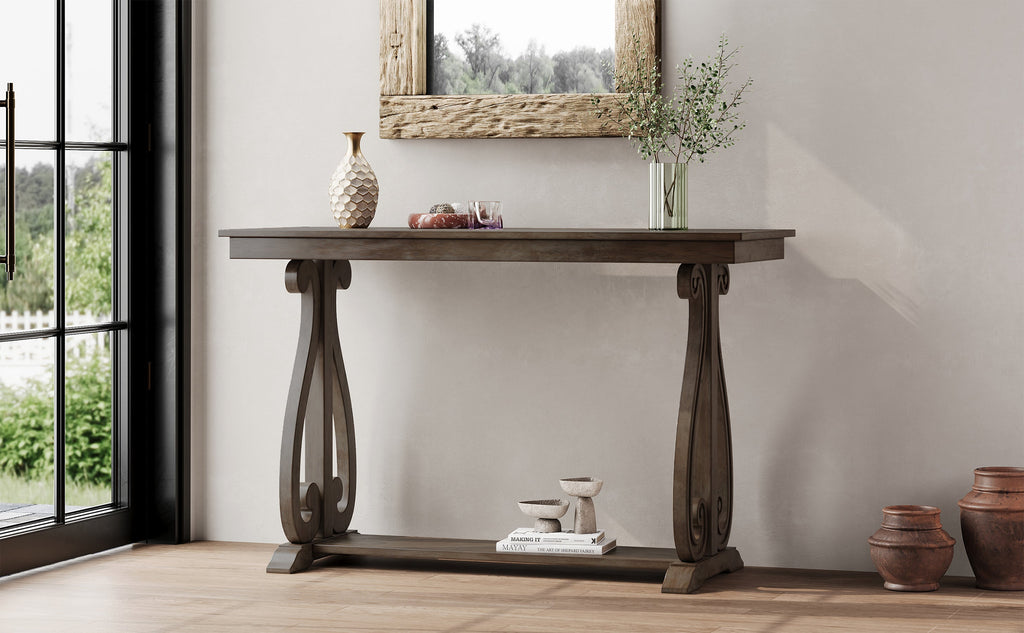 48" Rustic Farmhouse Console Table (Walnut)