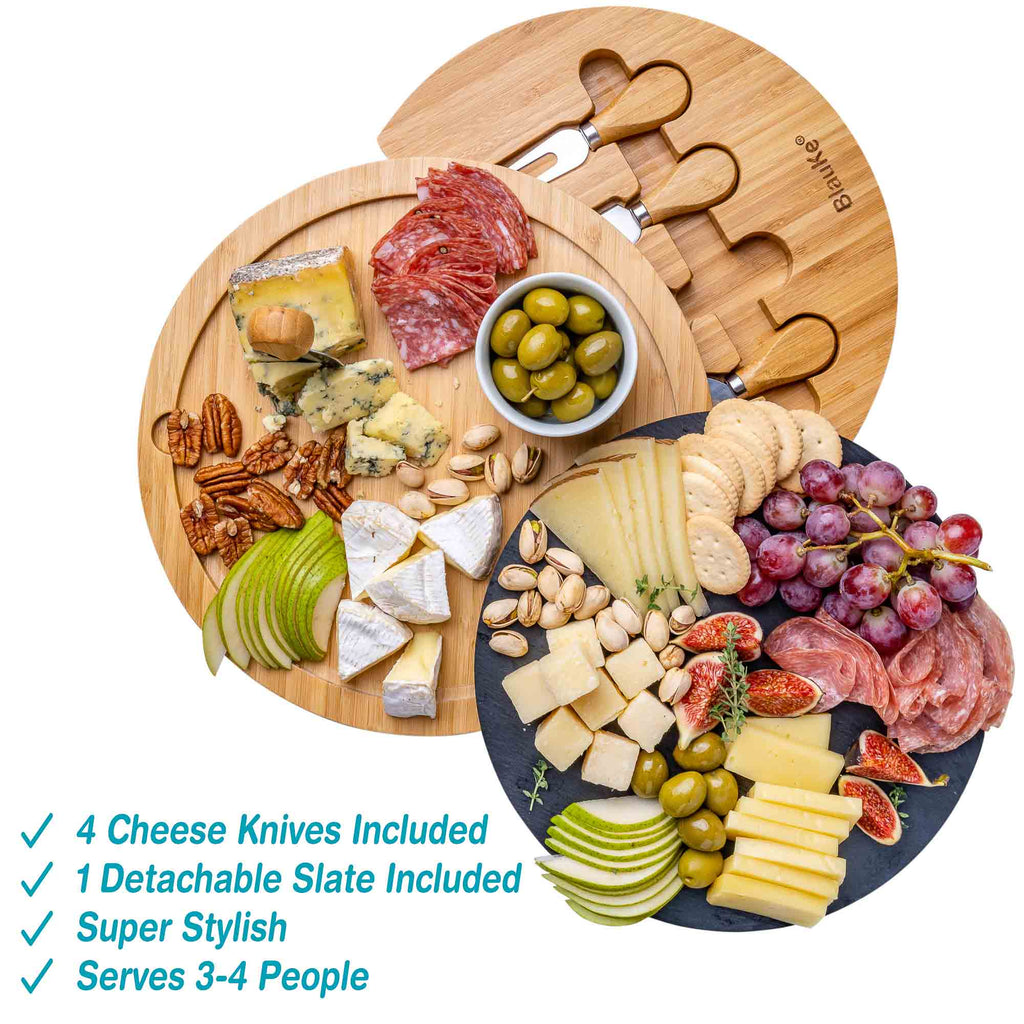Round Swivel Cheese Board & Knife Set