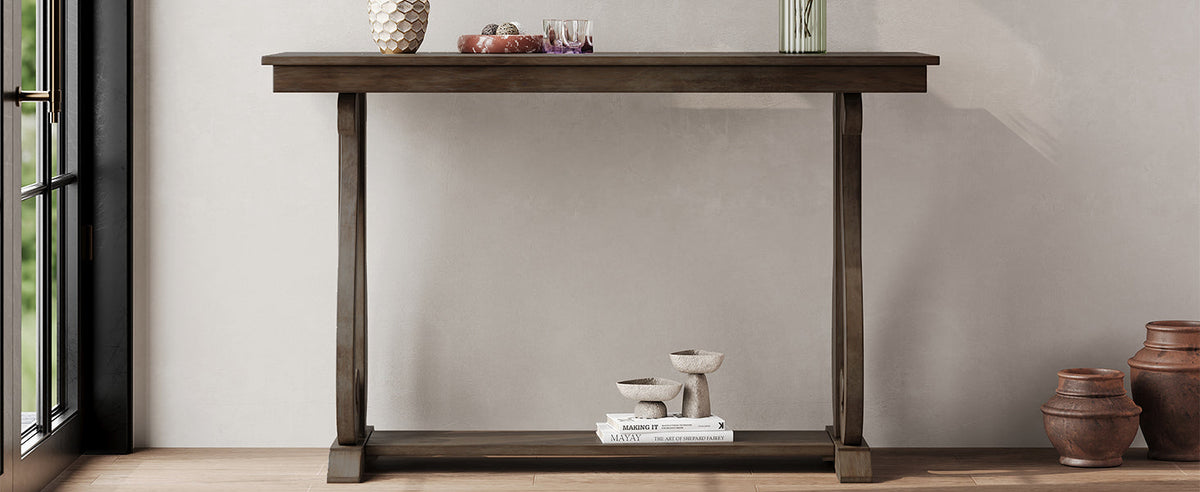 48" Rustic Farmhouse Console Table (Walnut)
