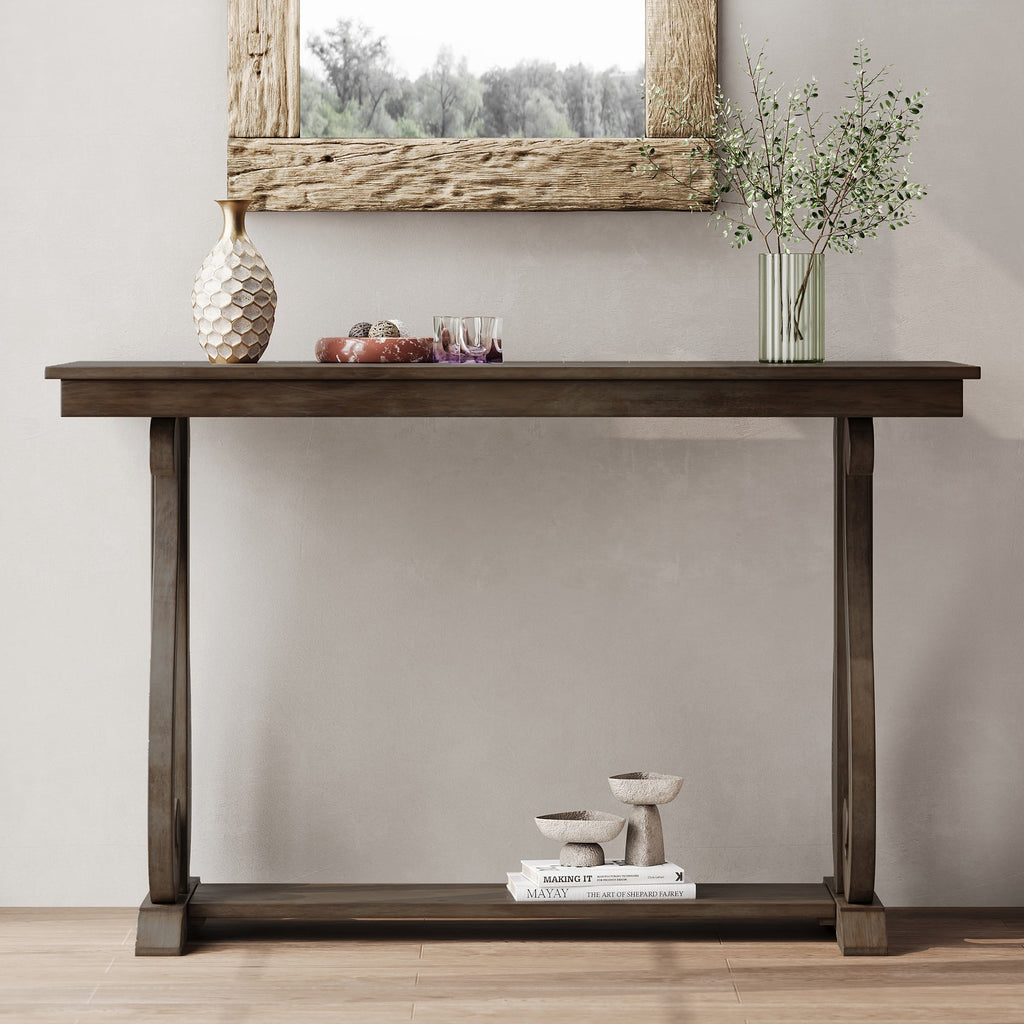 48" Rustic Farmhouse Console Table (Walnut)
