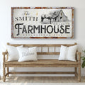 Rustic horse farmhouse personalized canvas sign