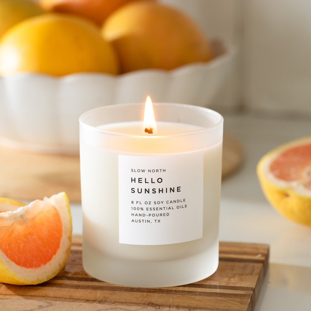 Slow North Hello Sunshine frosted candle