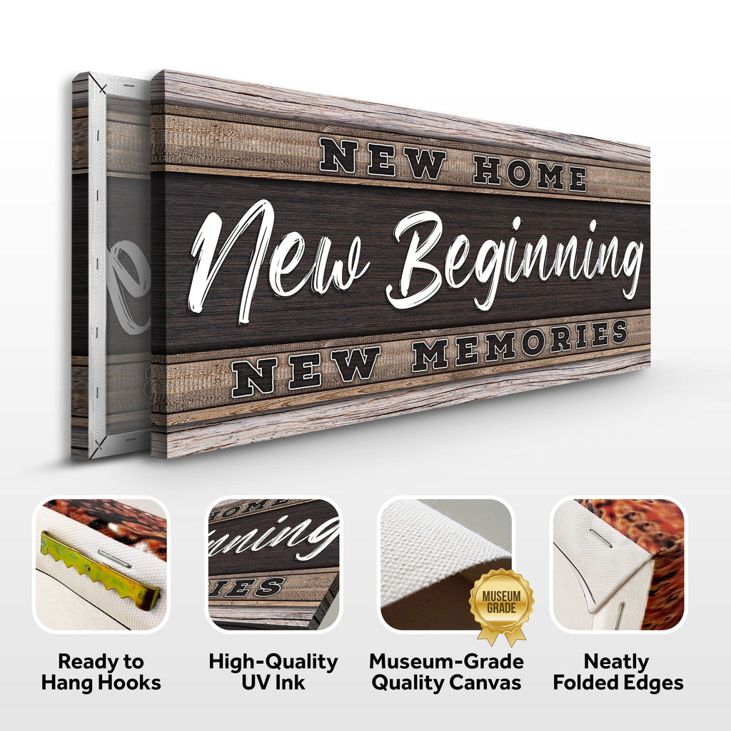 New Home, New Beginning Canvas Sign