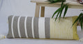 Long grey striped lumbar throw pillow