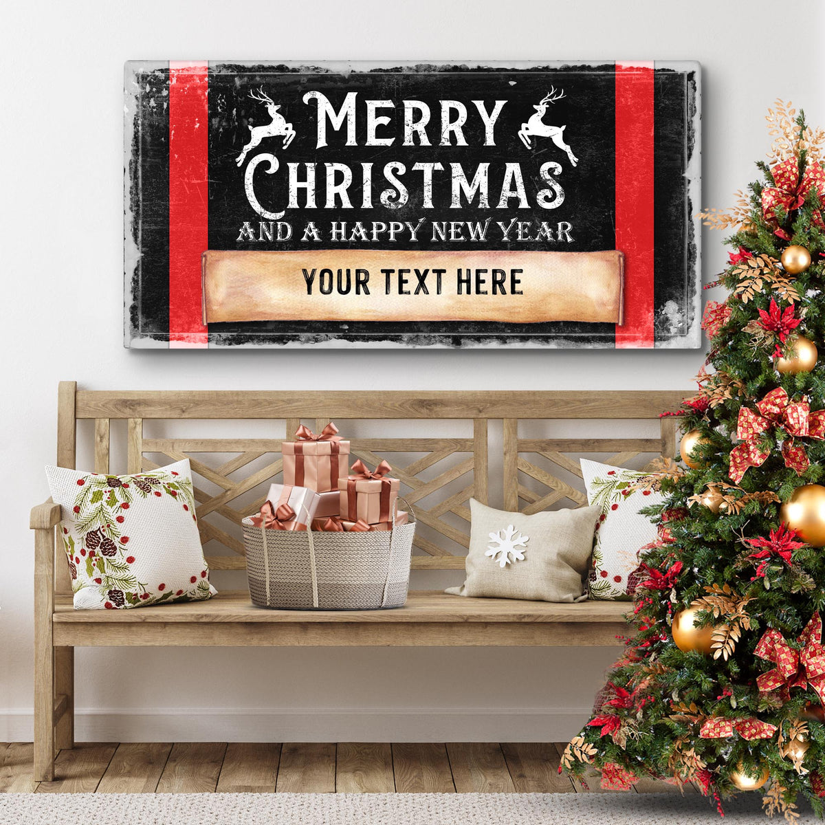 Merry Christmas And A Happy New Year Sign