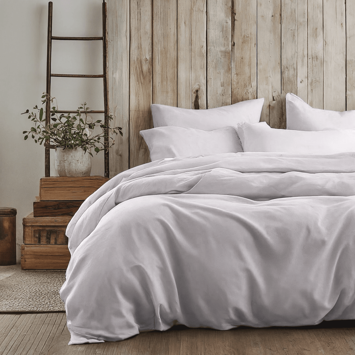 Cloud white duvet cover bedding set