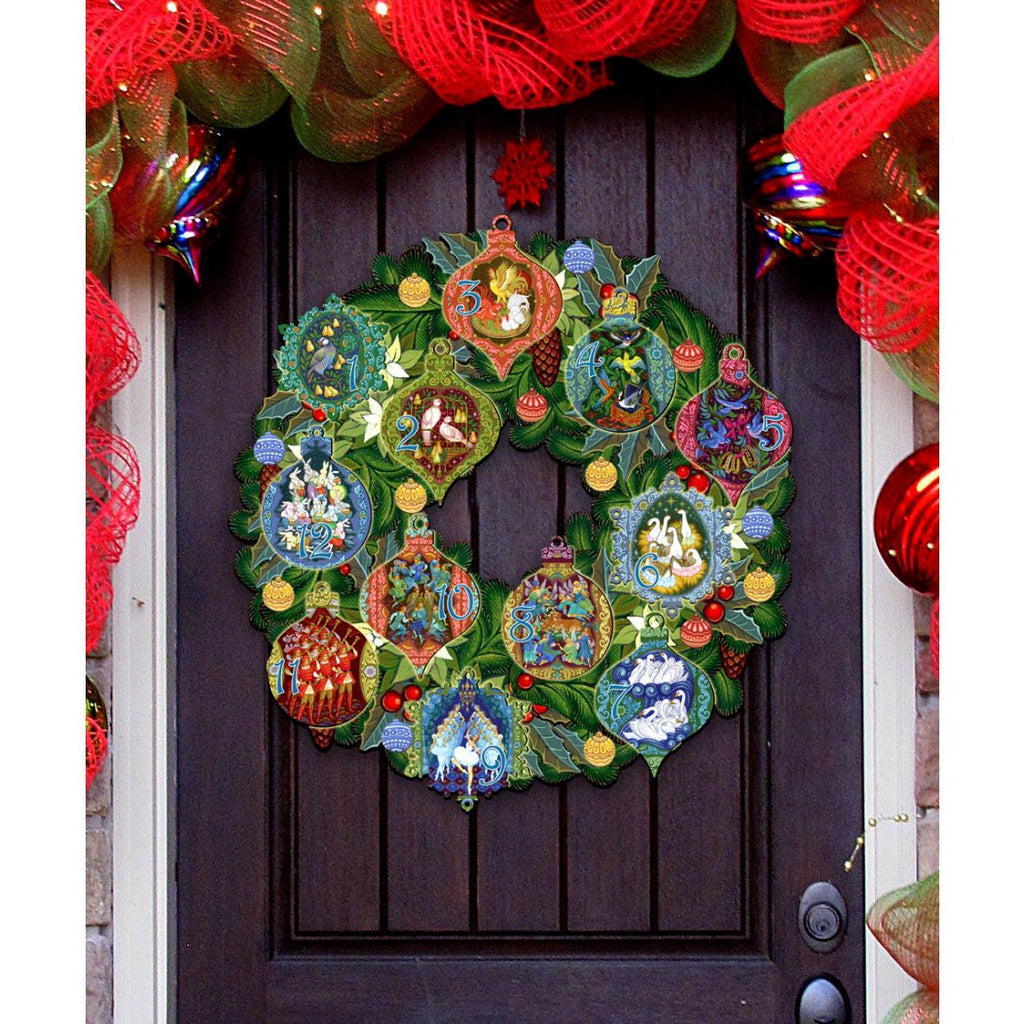 12 Days of Christmas wooden door wreath