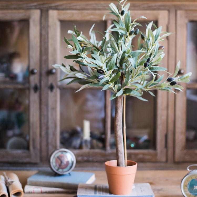 24 inch small faux olive tree
