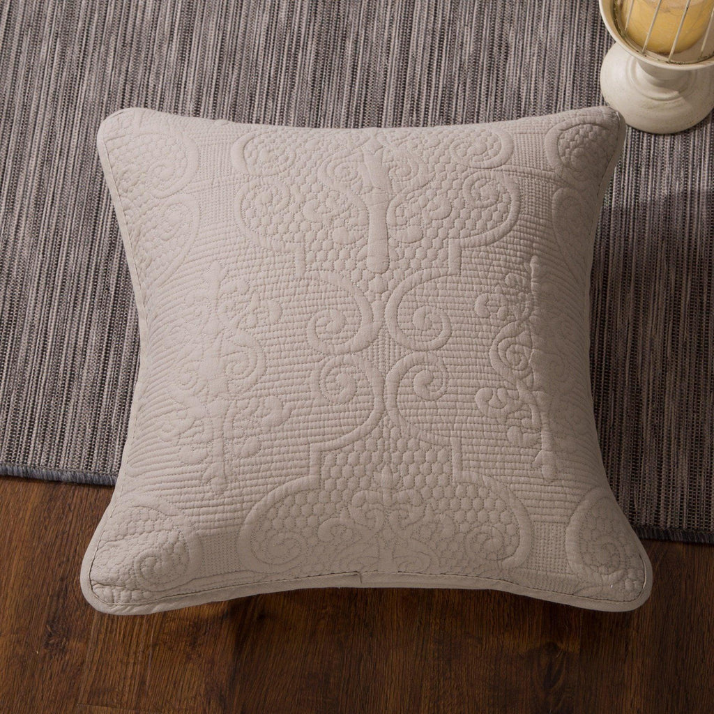 DaDa Bedding Set of 2-Pieces Sandy Beige Taupe Square Cushion Throw Pillow Covers, 18" x 18" (JHW-585)