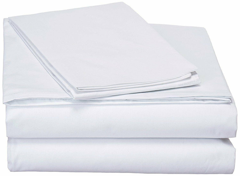 White cotton fitted and flat sheet set