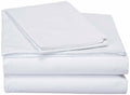 White cotton fitted and flat sheet set