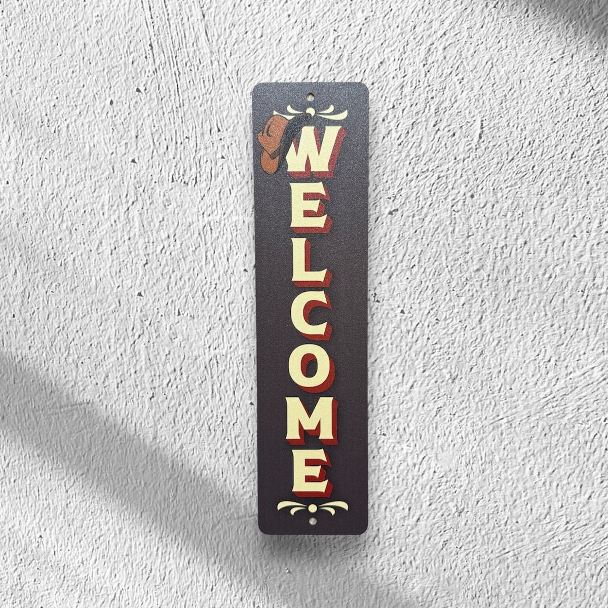 Rustic metal welcome sign