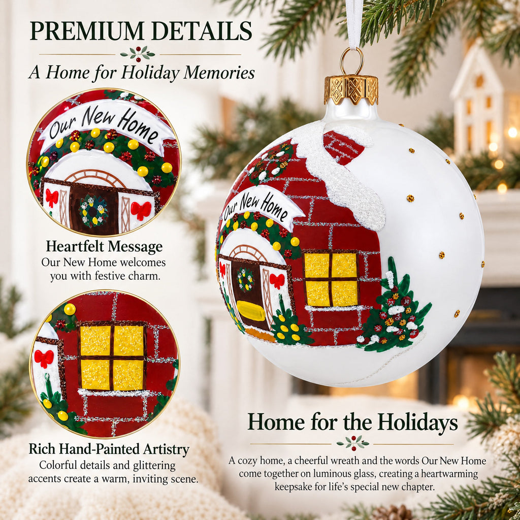 Hand-Painted Housewarming Glass Ornament
