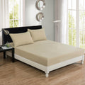 Beige cotton fitted sheet set