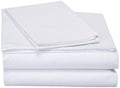 White cotton flat sheet set with pillowcases