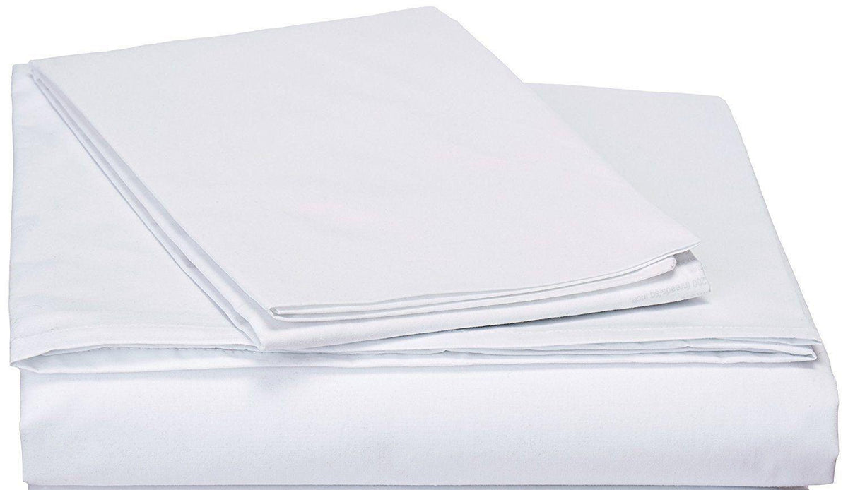 White cotton fitted sheet set with pillowcases