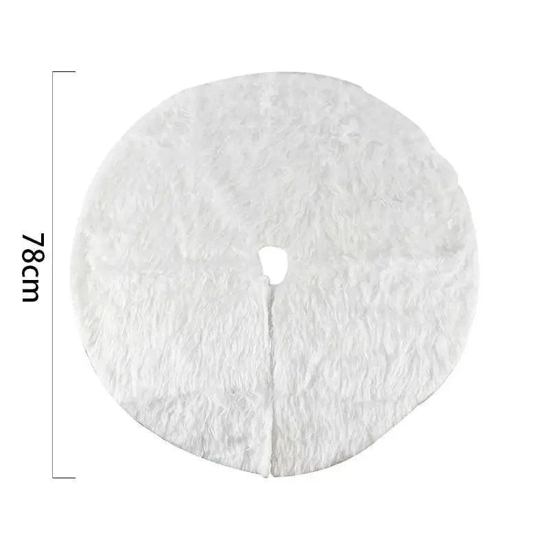 White Christmas Tree Skirt Plush Faux Fur Xmas Tree Carpet Merry Christmas Tree Decorations Ornament New Year Home Decor